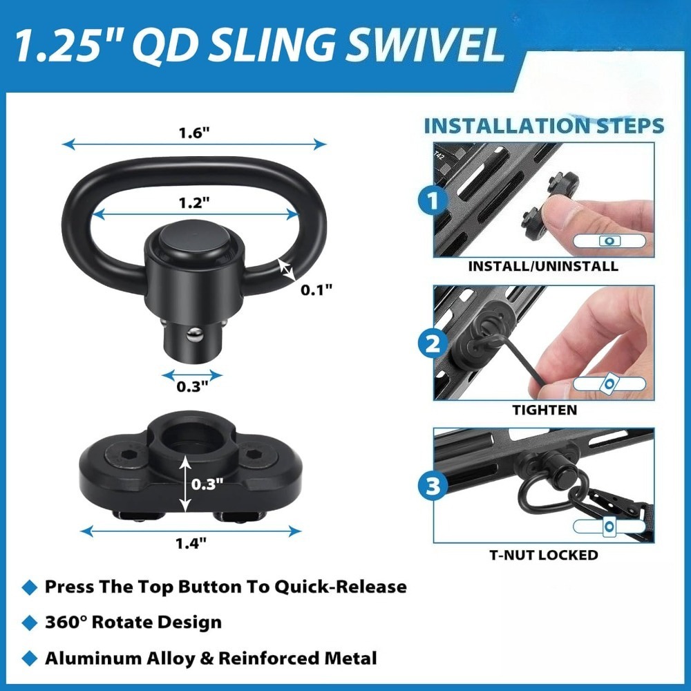 Tactical 2 Point Rifle Sling Q - огляд і ціна Rifle Sling Swivel