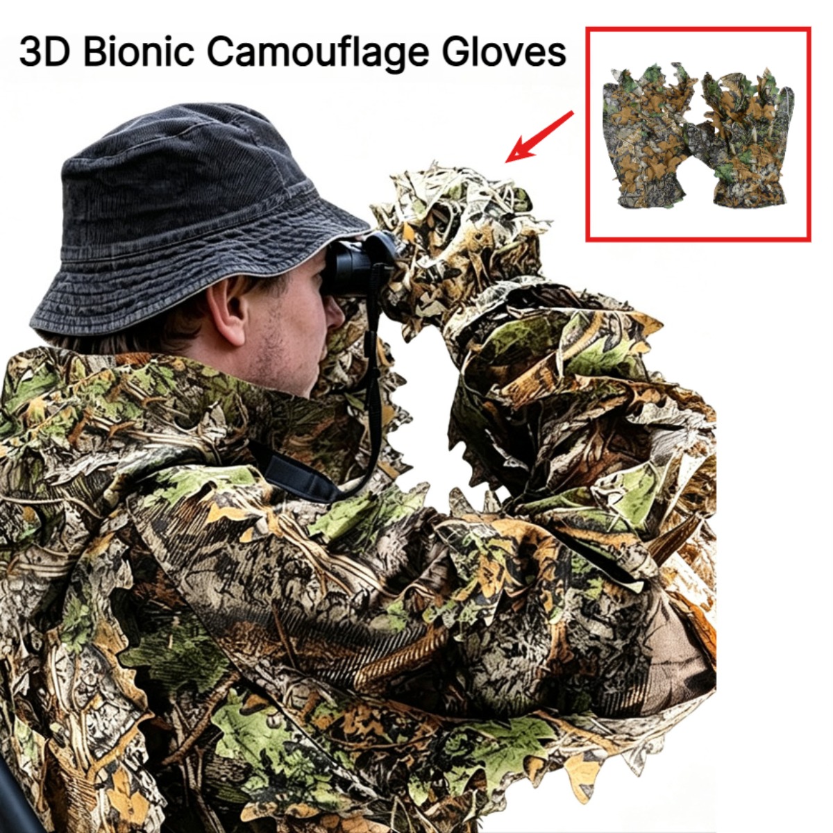 3D Camouflage Leaf Hunting Glo - огляд і ціна Outdoor Hunting Gloves